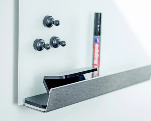 Stainless steel pen tray with magnets and pen